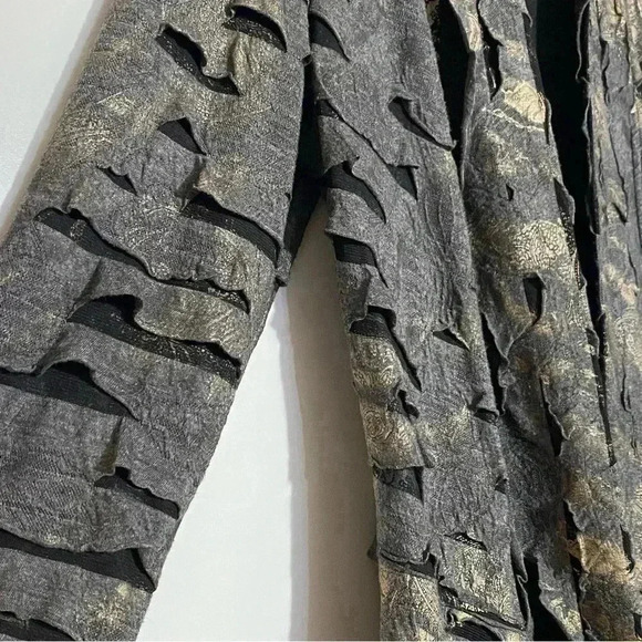 Frank Lyman Vintage distressed  open front 3/4 sleeves long witchy cardigan s- 4 - Picture 4 of 8